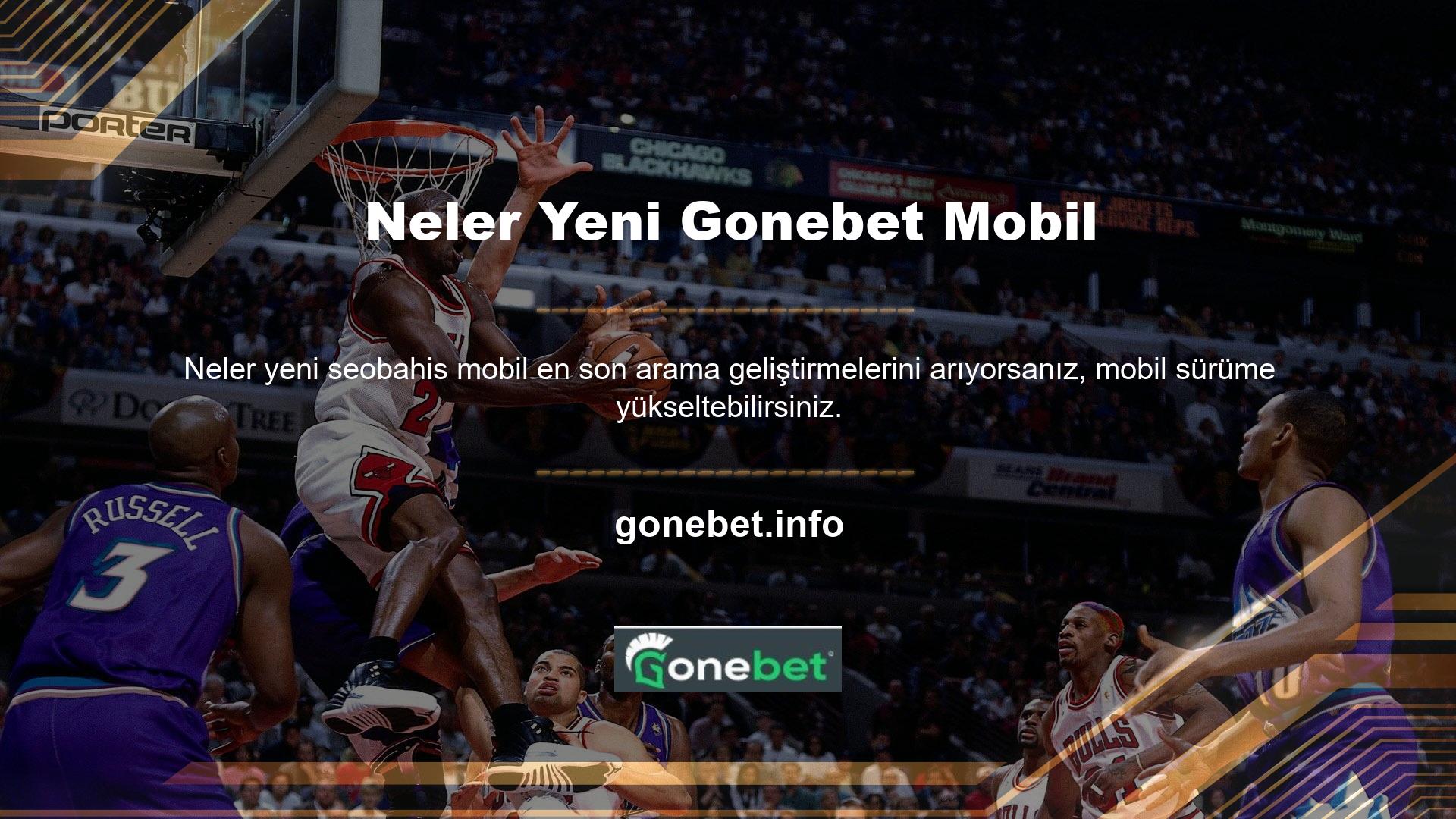 Gonebet, mobil ana sayfasında hem bahis hem de bahis bölümleri sunmaktadır